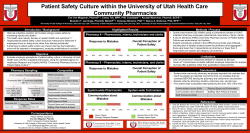 Patient Safety Culture within the University of Utah Health Care
