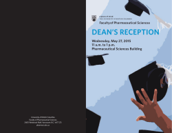 2015 Dean`s Reception Program - Faculty of Pharmaceutical Sciences