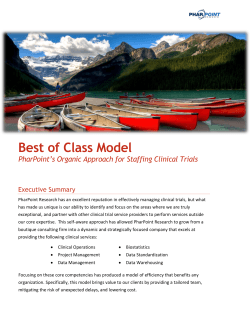 Best of Class Model - PharPoint Research