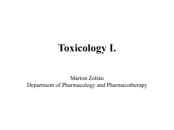 Toxicology I.