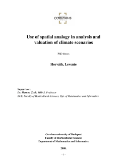 Use of spatial analogy in analysis and valuation of climate scenarios