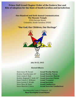 2015 proclamation - PHA Grand Chapter Order of the Eastern Star