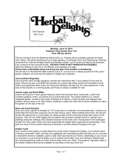 33rd Garden Bus Tour - PA Heartland Herb Society