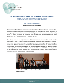 the preparatory work of the americas towards the 7 world water