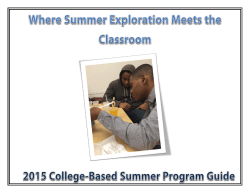Summer Programs Guide 2015 - Philadelphia Academy Charter