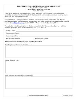 College Recommendation Form - Stephen Phillips Memorial