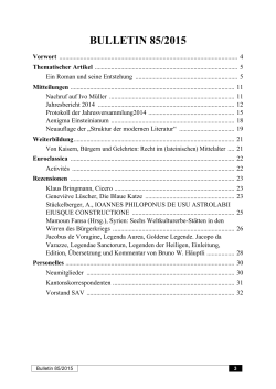 bulletin 85/2015 - Schweizerischer Altphilologenverband