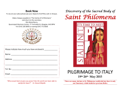 19th -26th May 2015 - The Sanctuary of Saint Philomena