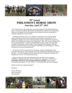 PHILOMONT HORSE SHOW - Philomont Volunteer Fire Department