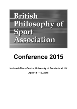final programme - British Philosophy of Sport Association