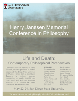 Henry Janssen Memorial Conference in Philosophy Li