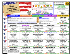 Middle School Lunch Menu - Pine Hill Middle School