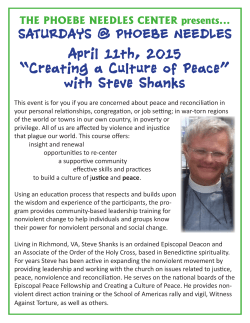 âCreating a Culture of Peaceâ with Steve Shanks