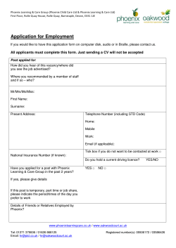 Application Form PDF - Phoenix Learning & Care