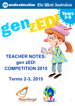 to see the gen zED! competition Teacher`s Notes
