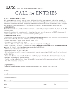 CALL for ENTRIES
