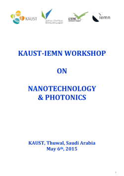 KAUST-IEMN Workshop Program - Photonics Laboratory