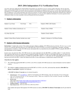 2015â2016 Independent (V1) Verification Form