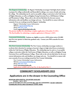 COMMUNITY SCHOLARSHIPS 2015 Applications are in the drawer