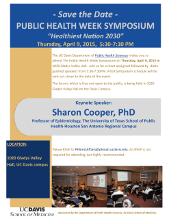 Sharon Cooper, PhD - Department of Public Health Sciences