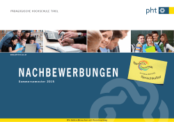 NACHBEWERBUNGEN - PÃ¤dagogische Hochschule Tirol