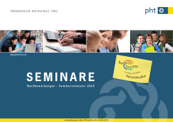 seminare im sommersemester 2015 - PÃ¤dagogische Hochschule Tirol
