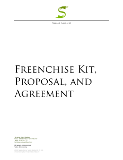 Freenchise Kit, Proposal, and Agreement