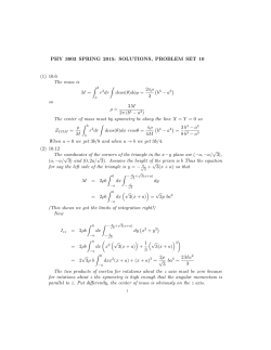 PHY 3003 SPRING 2015: SOLUTIONS, PROBLEM SET 10 (1) 10.6