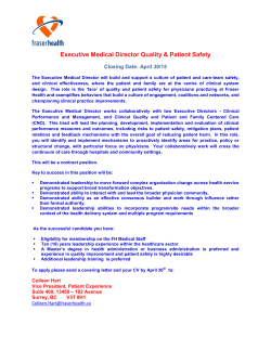 Executive Medical Director Quality & Patient Safety