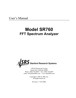 Model SR760 FFT Spectrum Analyzer