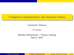 Categorical representation and character theory