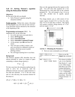 Lab 13: Solving Poisson`s equation using the Relaxation Method