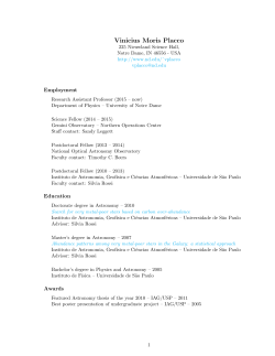 Resume - Department of Physics