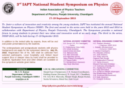 NSSP-2015 Poster - Department of Physics