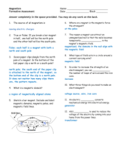 magnet 12Q full answers - Physics with Dr. Jones