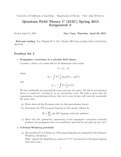 Quantum Field Theory C (215C) Spring 2015 Assignment 3