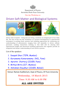 One Day Workshop on Driven Soft Matter and Biological Systems