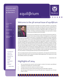 Department Newsletter - Physics and Astronomy