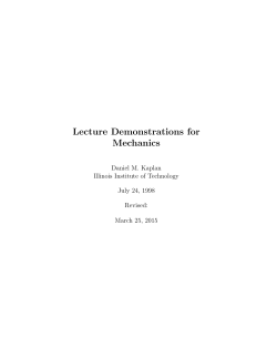 Lecture Demonstrations for Mechanics - Physics