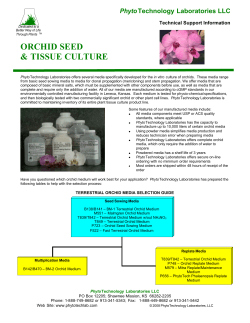 ORCHID TISSUE CULTURE - PhytoTechnology Laboratories