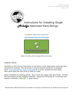 Instructions for Installing Single Arledge Optimized Piano Strings