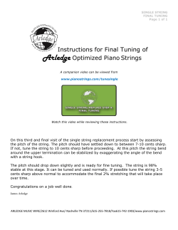 Instructions for Final Tuning of Arledge Optimized Piano Strings