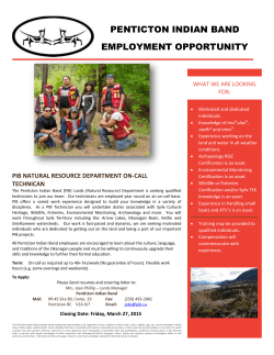 PENTICTON INDIAN BAND EMPLOYMENT OPPORTUNITY