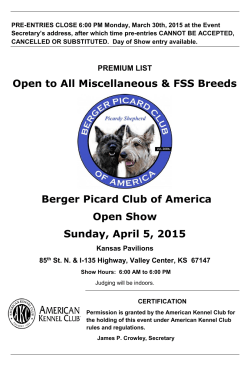 Open to All Miscellaneous & FSS Breeds Berger Picard Club of