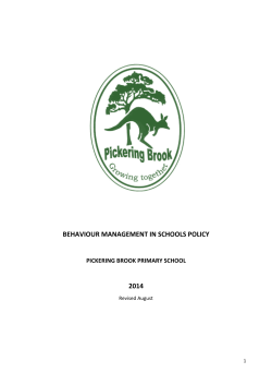 Behavious Management Policy - Pickering Brook Primary School