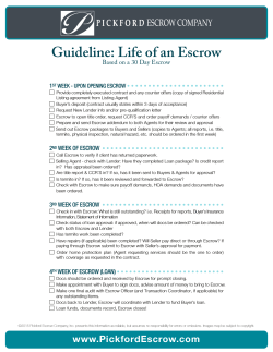 Guideline-Life of an Escrow