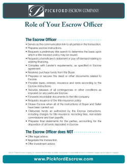 Role of Your Escrow Officer