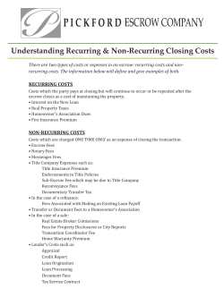 Non-Recurring Closing Costs-PEC