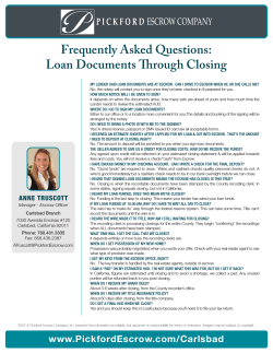 FAQ-Loan Docs to Close-Anne Truscott
