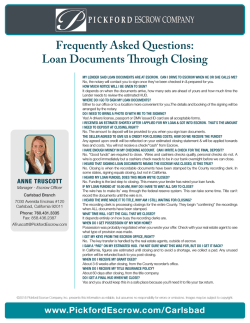 FAQ-Loan Docs to Close-Anne Truscott